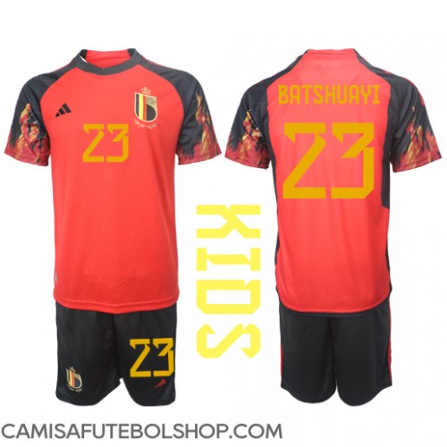 Camisa de time de futebol Bélgica Michy Batshuayi #23 Replicas 1º Equipamento Infantil Mundo 2022 Manga Curta (+ Calças curtas)